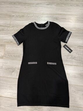 New Karl Lagerfeld Paris Short-Sleeve Knit Dress size S